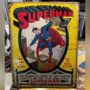 Tin reproduction Superman sign